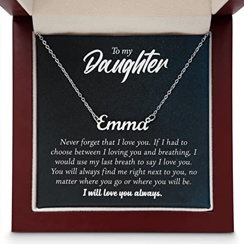VIRAGIL Custom Name Necklace for Daughter, Daughter Christmas Gift, Daughter Birthday Gift, Daughter Necklace form Mom and Dad Necklace with Luxury Box gifts on Christmas, Birthday