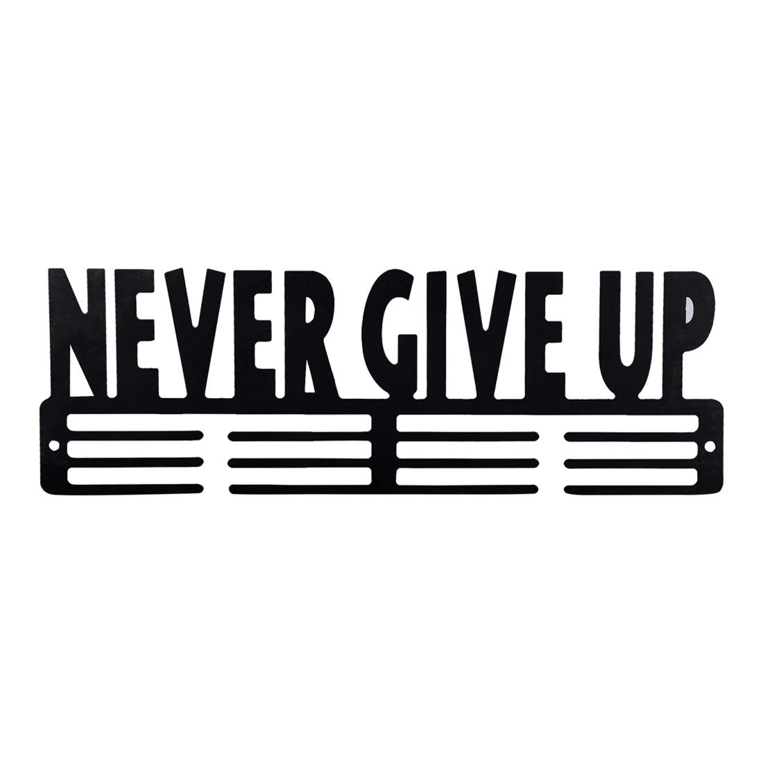 SEHAZ ARTWORKS Medal Hanger Display | Medal Holder Display | Medal Display Hanger | Medal Holder Wall (Holds Upto 30-40 Medals) NeverGiveUp Black