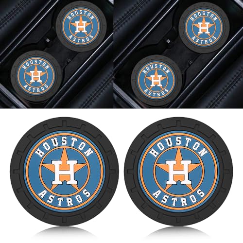 Astros Car Cup Holder Coasters for Baseball Fans,Huston Astros Car Coasters for Car Cup Holder,Baseball Stuffs Huston Astros Car Cup Holder Insert,Souvenir/Gifts for Baseball Fans,Car Cup Mat,2.75''