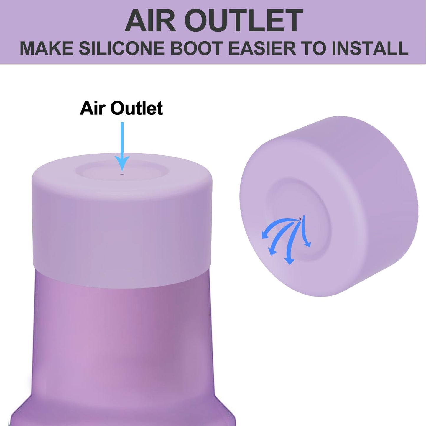 Affute Protective Silicone Boot for Stanley Quencher H2.0 40 30 20 oz & IceFlow Flip 30 20 oz, BPA Free Anti-Noise Anti-Scratch, Stanley Cup Protector Sleeve Cover Boot (Violet)