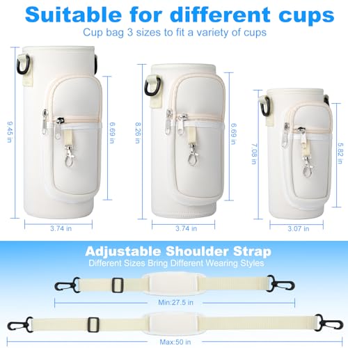 RRegeny Water Bottle Holder with Strap for Hydroflask 32oz 40oz Insulated Water Bottle, Carrier Sling Bag with Phone Pocket Water Bottle Sleeve for Men Women Hiking Camping Travelling