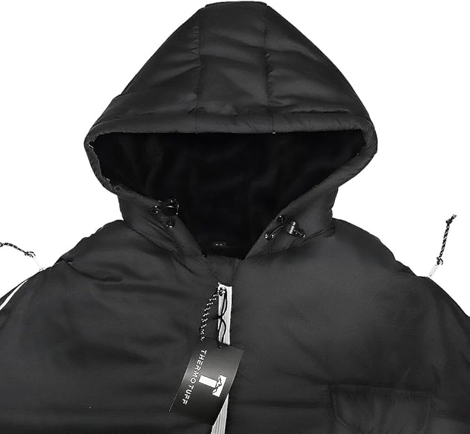 Thermotuff Wearable Sleeping Bag with Dual Hoodie, Zippered Arm Holes, Pockets & Adjustable Drawstring - Ideal for Camping, Cold Weather Hiking, and Stadium Sak Blanket