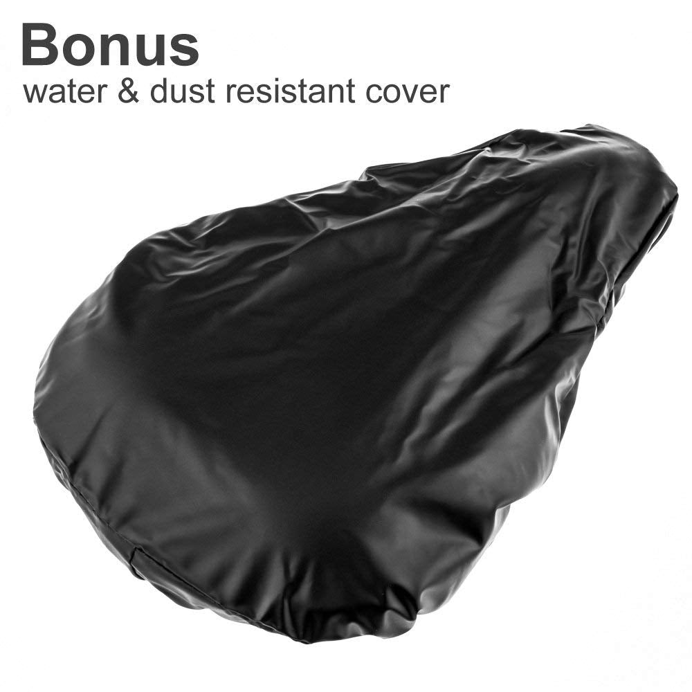 Zacro Bike Seat Cushion - Padded Gel Bike Seat Cover for Men & Womens Comfort, Compatible with Peloton, Stationary Exercise or Cruiser Bicycle Seats, 11 x 7 inches