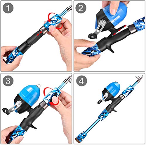 ODDSPRO Fishing Poles for Kids Ages 4-12 - Kids Fishing Gear with Fishing Tackle Box, Fishing Lures, Reel, Portable Fishing Bag, Great Gift for Boys Girls