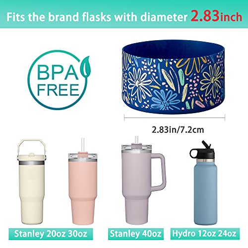 2 Pcs Tumbler Bottom Protector Boot for Stanley Quencher Adventure 40oz & Stanley IceFlow 20oz 30oz and Compatible with Hydro Flask Water Bottle 12oz 21oz 24oz Stealth Landing (Transparent/blue)
