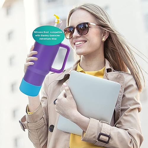 Silicone Cup Boot for 12oz - 40 oz Hydroflask &Stanley 40oz Protective Cup Bottom Sleeve Cover Compatible with Stanley Cup Accessories for All Water Bottles Bottom Diameter of 2.84-3in