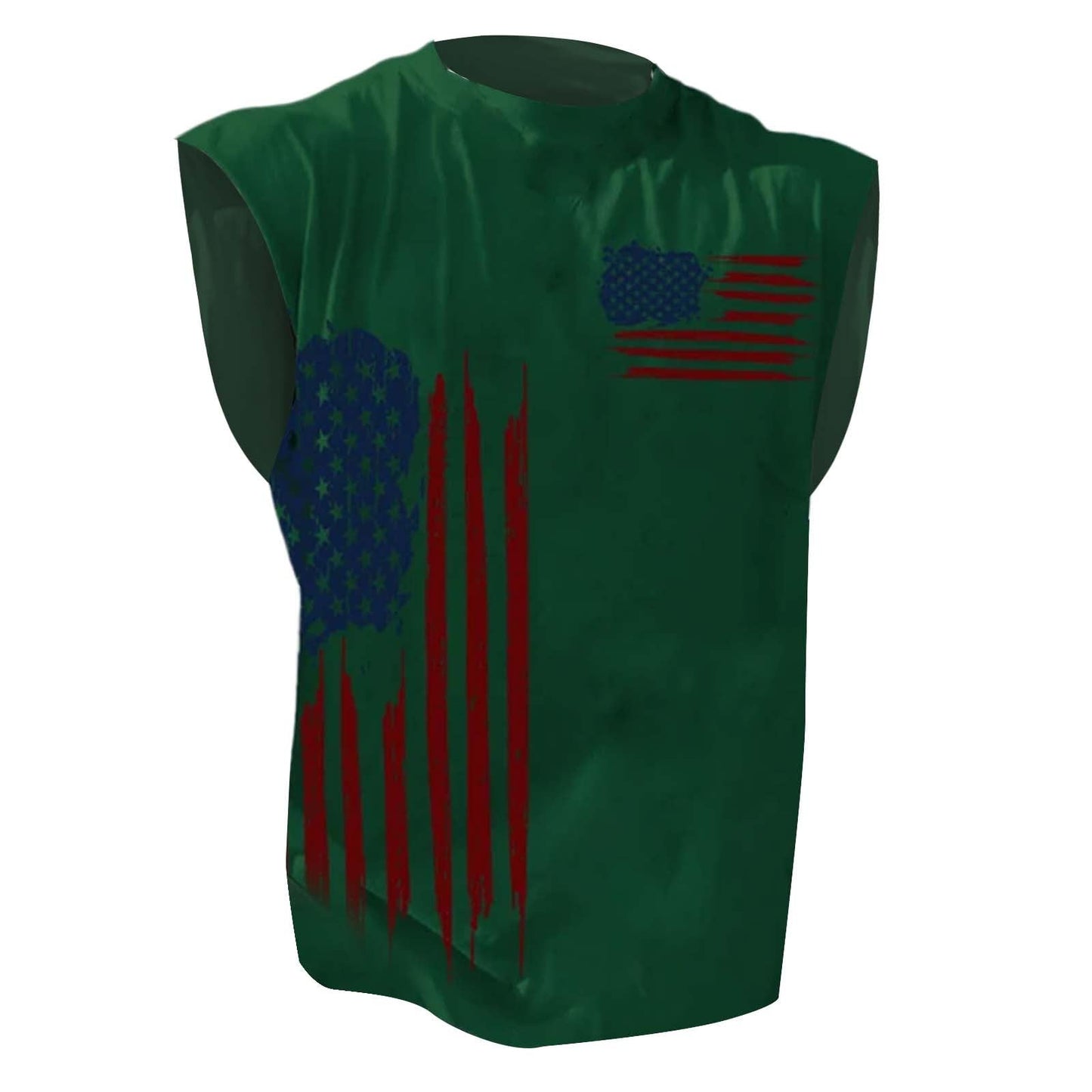 Generic Sleeveless American Flag Shirts for Men Patriotic Shirts Sleeveless T Shirts 4Th of Julys Tanks Muscle Shirts for Men Graphic, X-Large, Green-d