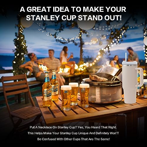 Letter Charm Accessories For Stanley Cup,Gold Initial Chain Water Bottle Name Id Charms for Tumbler,Yeti, Simple Modern Cups Handle (N)