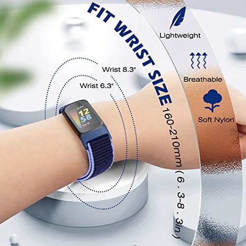 AVOD Sport Loop Nylon Watch Bands Only Compatible with Charge 6/Charge 5, Adjustable Breathable Replacement Soft Nylon Loop Wristband Accessories for Women Men for Charge 6/Charge 5