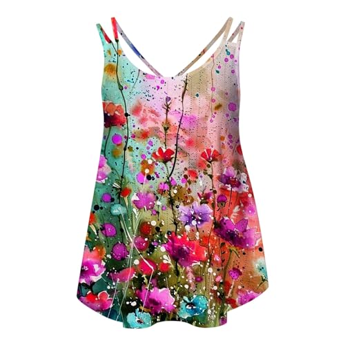 Women's Tops Clearance Womens Plus Size Tops Clearance of Sale Prime 2024 Tank Tops for Women Summer Casual Eyelet Embroidery Sleeveless Tanks Spaghetti Strap Flowy Shirt Scoop Neck Pleated Cami