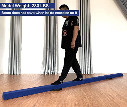 Marfula 6 FT / 8 FT / 9 FT Gymnastics Balance Beam Floor Beam - Extra Firm - Suede Cover - Anti Slip Bottom with Carry Bag For Kids/Adults Home Use (Blue, 6 FT)