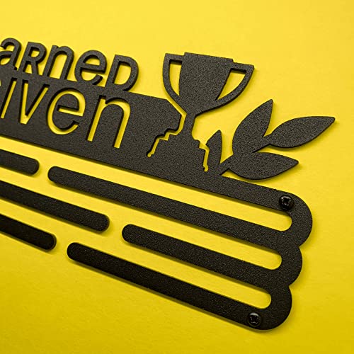 Sports Medal Hanger Display Race She Believed She Could So She Did | Brushed steel Race Medal Holder Awards Wall Mount | Running Marathon Race Medal Display for Wall | Steel medal holder for wall
