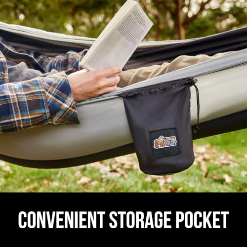 Gorilla Grip Durable Portable Camping Hammock, Holds 400lbs with Heavy Duty Tree Straps, Comfortable Travel Swing, Camp Hammocks, Easy to Use and Install, Outdoor Essentials, Blue, 9x4.5 FT