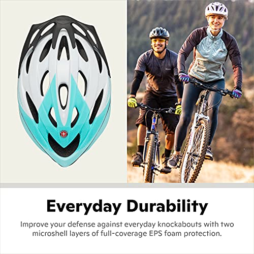 Schwinn Thrasher Bike Helmet for Adult Men Women, Ages 14 and Up with Suggested Fit 58 to 62cm, Non-Lighted, Lightweight with Adjustable Side and Chin Straps, Teal