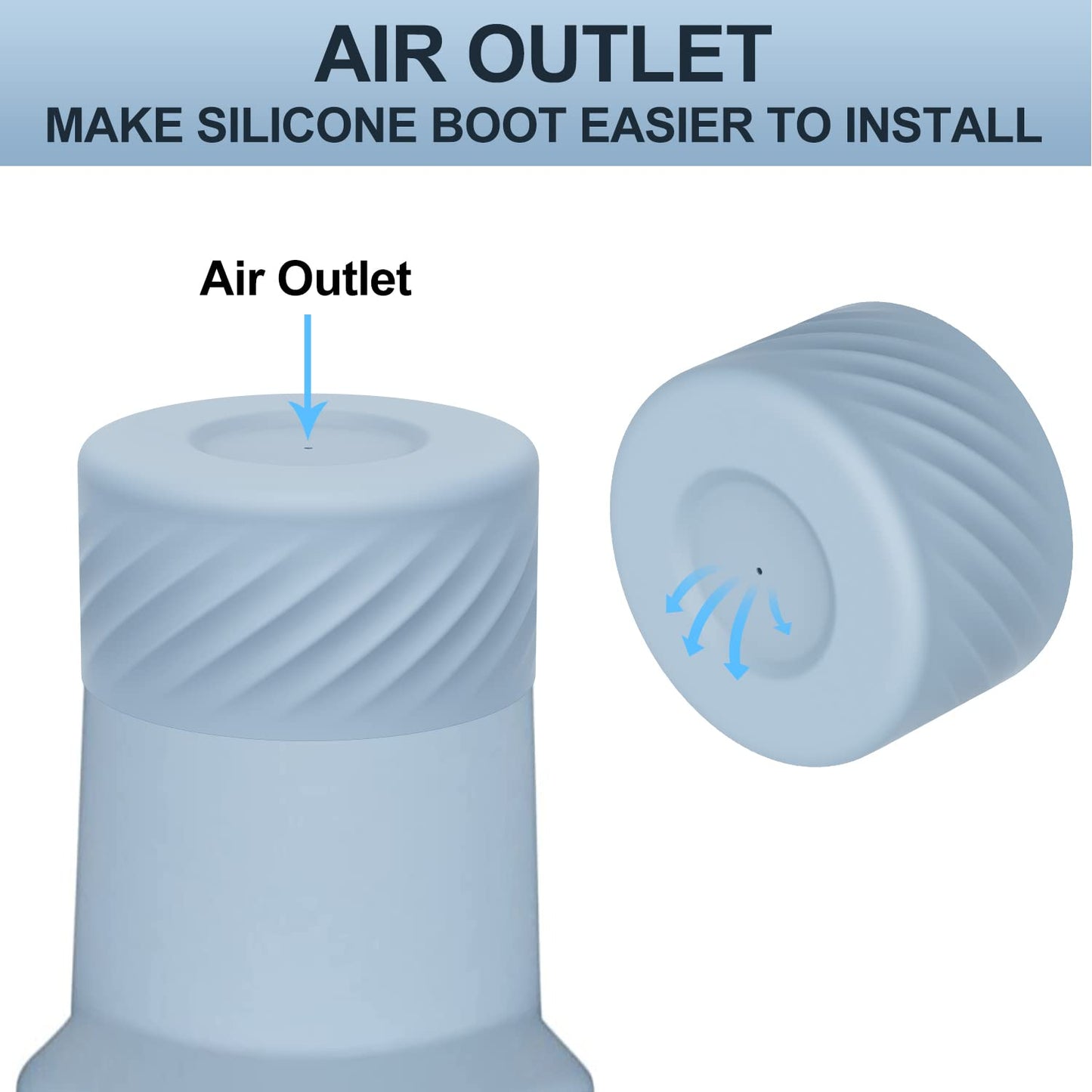 Affute Protective Silicone Boot for Stanley Quencher H2.0 40 oz & IceFlow Flip 20 oz 30 oz and hydroflask 12-24 oz, Anti-Slip Bottle Bottom Sleeve Cover (Chambray)