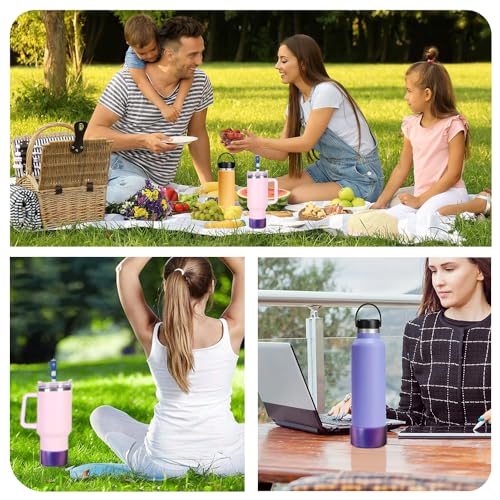 New Chameleon Gradient Matte Luster Silicone Boot Sleeve for Owala 24oz for Stanley/Simple Modern 20-40oz and More Bottles with 2.8-3in Base Anti Slip Bottom Straw Cover Protector (Astral Purple)