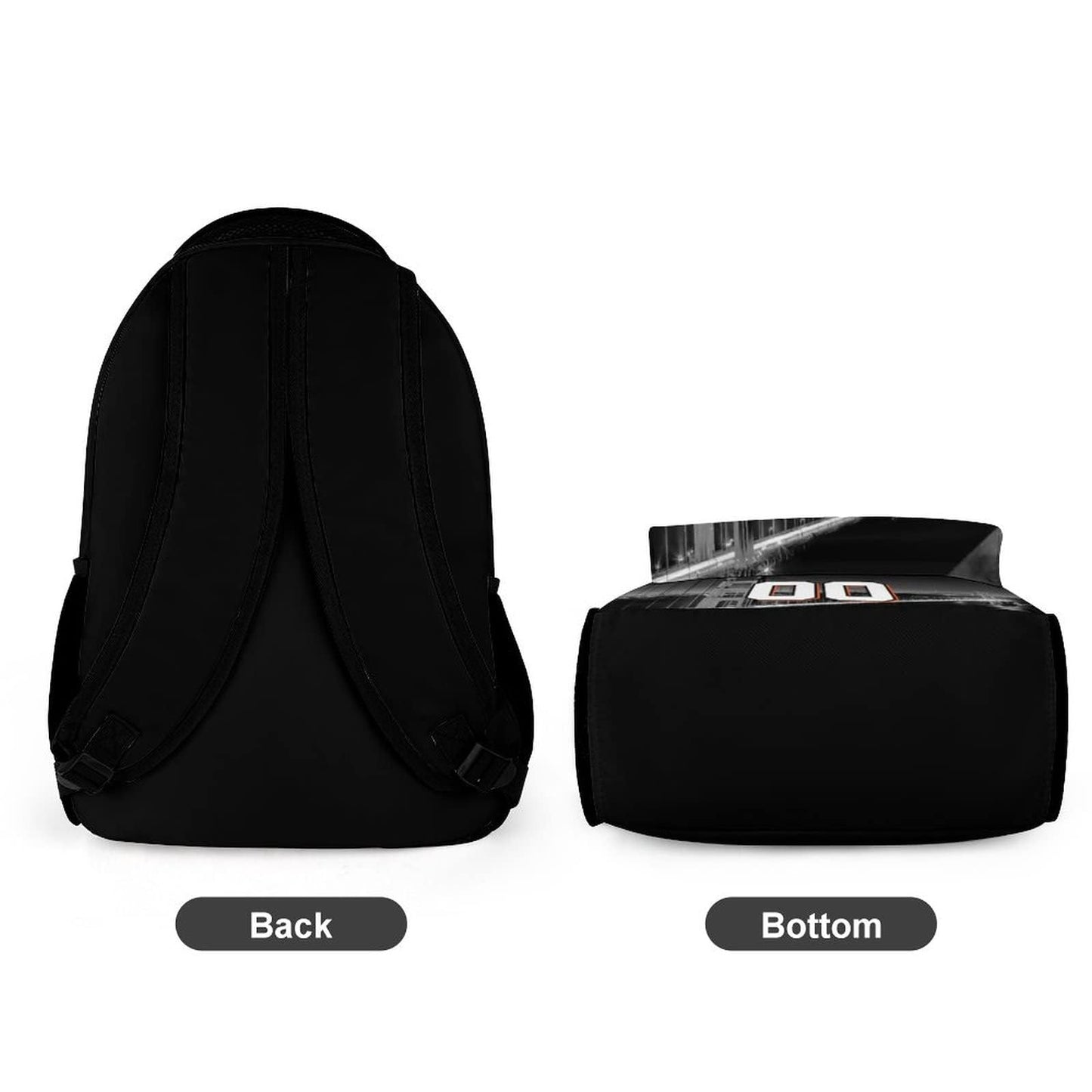 ZSX74B Custom Baseball City Night Skyline Backpack Personalized Travel Bag High Capacity Fan Name & Number Gift for Men Women