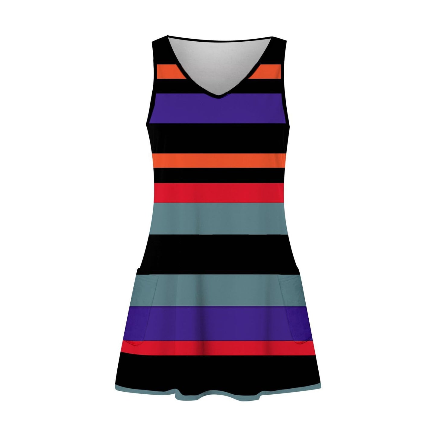 Generic Vacation Dresses for Women 2024 Beach Casual Sundress with Pockets Tank V Neck T-Shirts Dress Printed Sleeveless Dress 3XL Summer Dresses Bathing Suit Cover Up Women(3-Dark Purple,Medium)