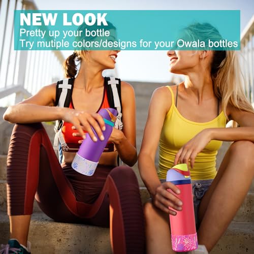 WK IEASON 2Pcs Silicone Water Bottle Boot for Owala 24oz, Protective Flask Bottom Cover Base for Owala FreeSip Twist and Flip Flask Bottles (Clearx2, 24OZ)