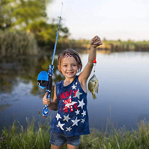 ODDSPRO Kids Fishing Pole - Kids Fishing Starter Kit - with Tackle Box, Reel, Practice Plug, Beginner's Guide and Travel Bag for Boys, Girls