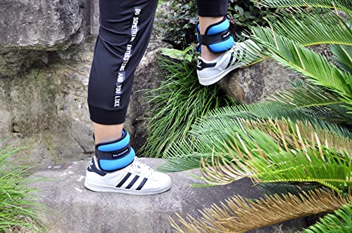 Signature Fitness Fully Adjustable Ankle Wrist Arm Leg Weights, 2 lbs each (4-lb pair), Blue