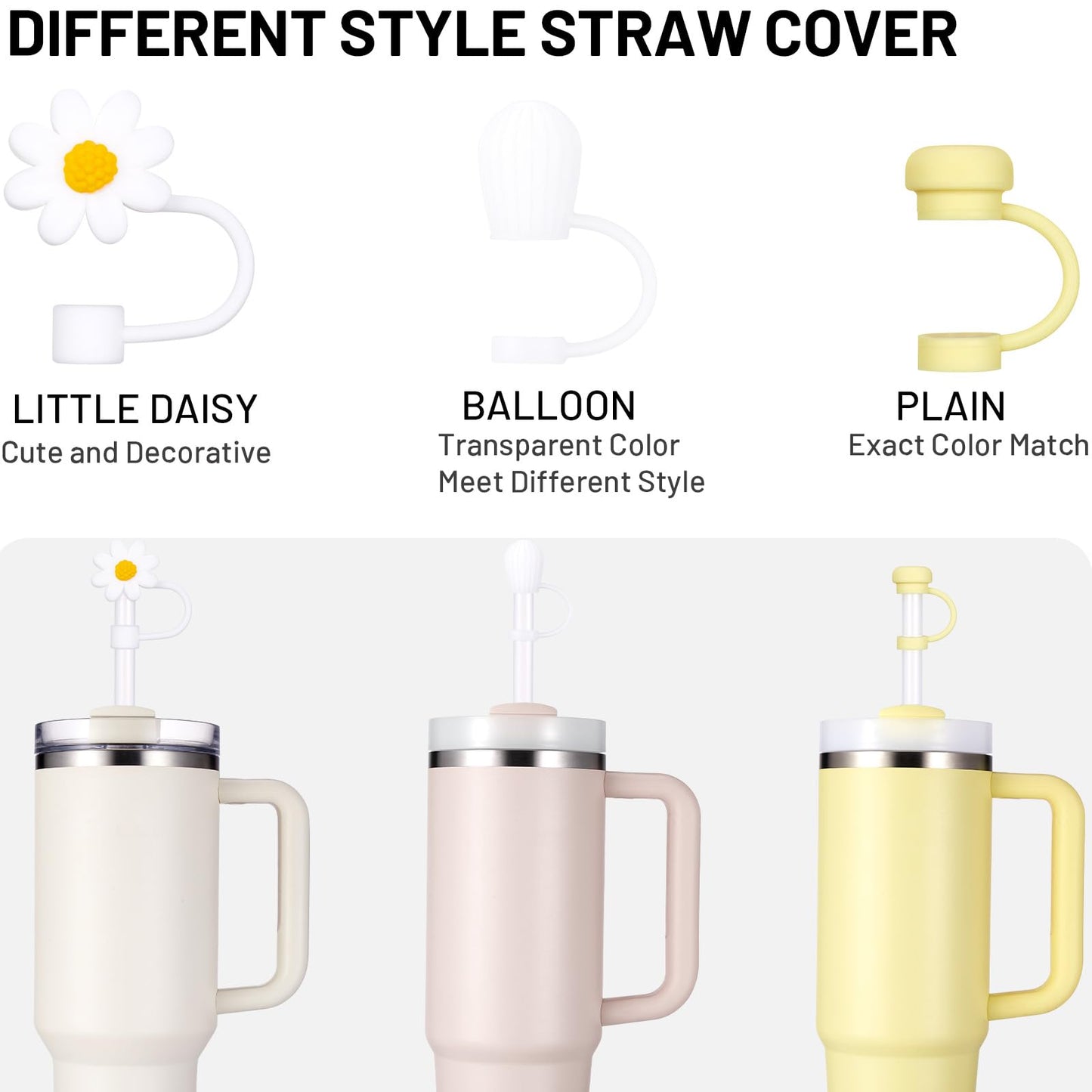 DUNLAGUE 2-Piece Silicone Boot for Stanley Quencher H2.0 20 30, 40oz & IceFlow Flip 20 30oz Tumblers with 3-Piece Straw Cover Cap, Stanley Cup Accessories Set, pomelo