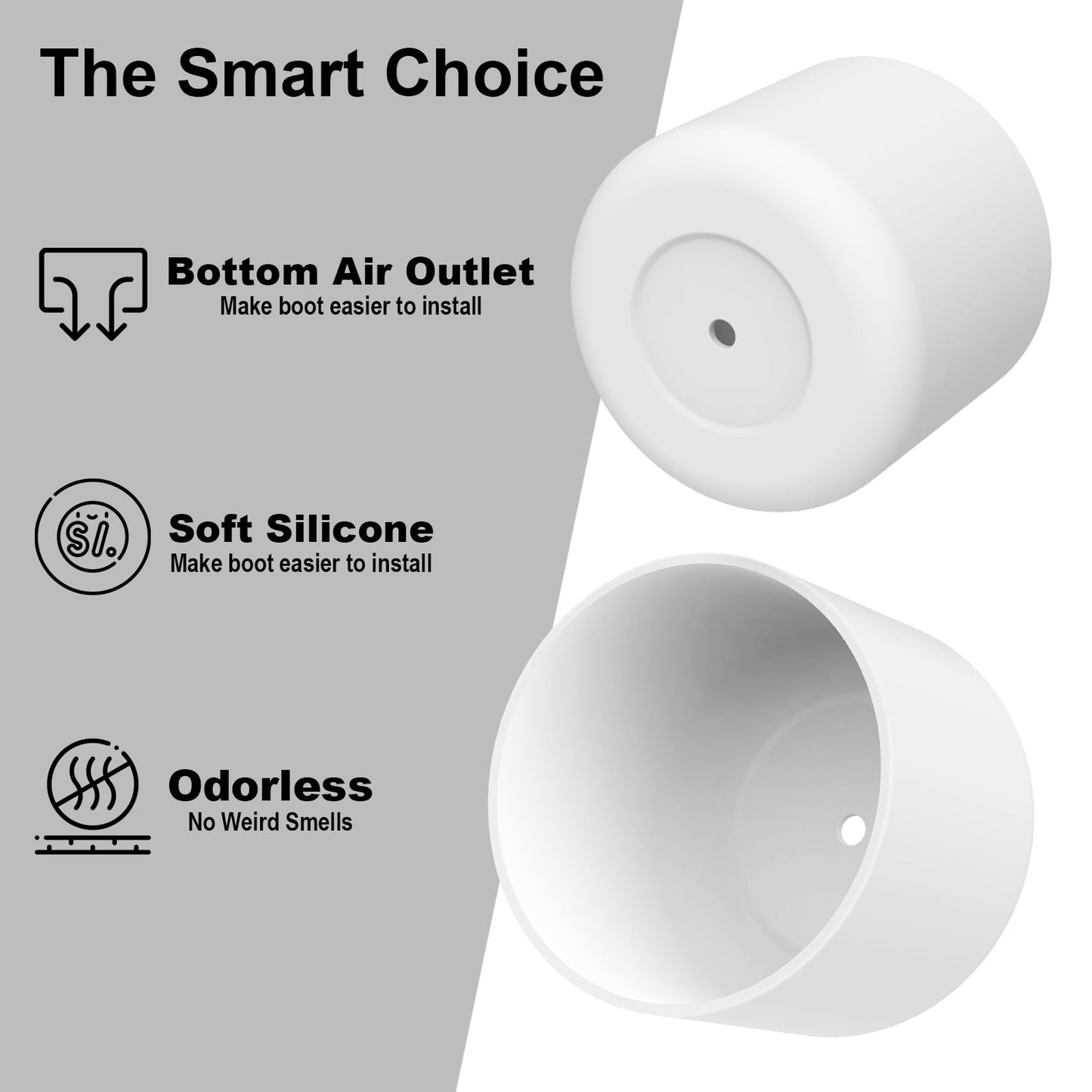 Alwenid 2PCS Silicone Water Bottle Boot for Owala 24 Oz, Anti-Slip Protective Sleeve Bottom Bumper Protector for FreeSip, Twist, and Flip Stainless Steel Water Bottles (White)
