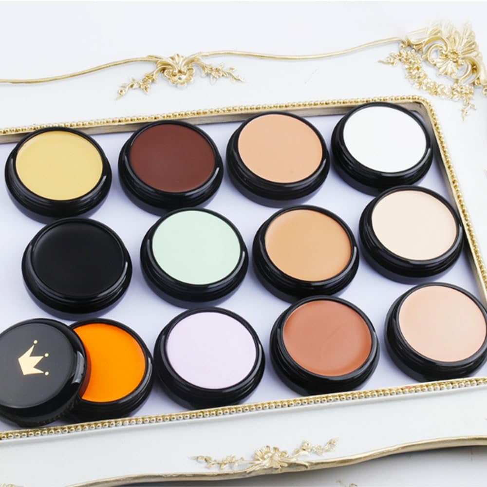 Kaely Pot Concealer Full Coverage, Under Eye Brightener Color Correcting Concealer for Dark Circles, Waterproof Foundation Face Makeup, Eye Ring Corrector de Ojeras, 06 Light Coffee