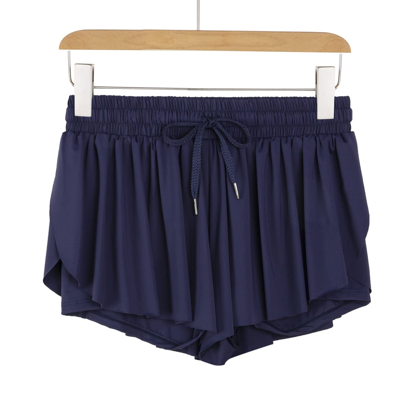 Flowy Gym Shorts Women Yoga Athletic Workout Running Skort Exercise Sweat Spandex Skirts Cute Comfy Lounge Womens Trendy Clothes with Pockets Casual Summer(S, Navy Blue)