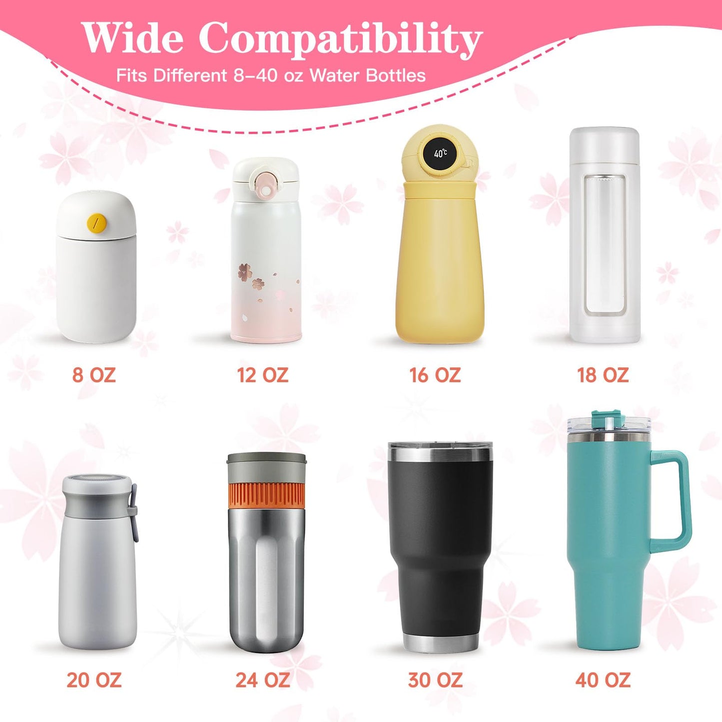 Lingdeer Water Bottle Handle with 2Pcs Letter Charms & 2Pcs Personalized Initial Straw Cover Toppers, Water Bottle Holder Lanyard Sling Carrier Strap, Suitable for 30&40 Oz Stanley Cup Accessories (D)