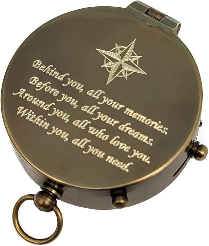 Stanley London Engraved Compass Personalized | Brass Pocket Compass Gifts for Men, Him, Son, Husband, Grandson, Boys | Engravable Antique Gift Compasses for Graduation, Baptism, Confirmation