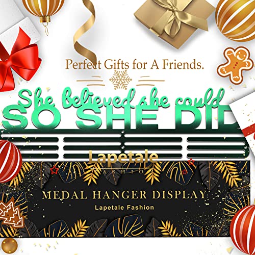Lapetale Fashion Medal Hanger Holder Display Wall Rack Frame Shelf in 16" long-Medal Hanger Awards Ribbon Cheer,gymnastics,soccer,softball Holder Display Custom Rack for Sports Medals Easy to Install