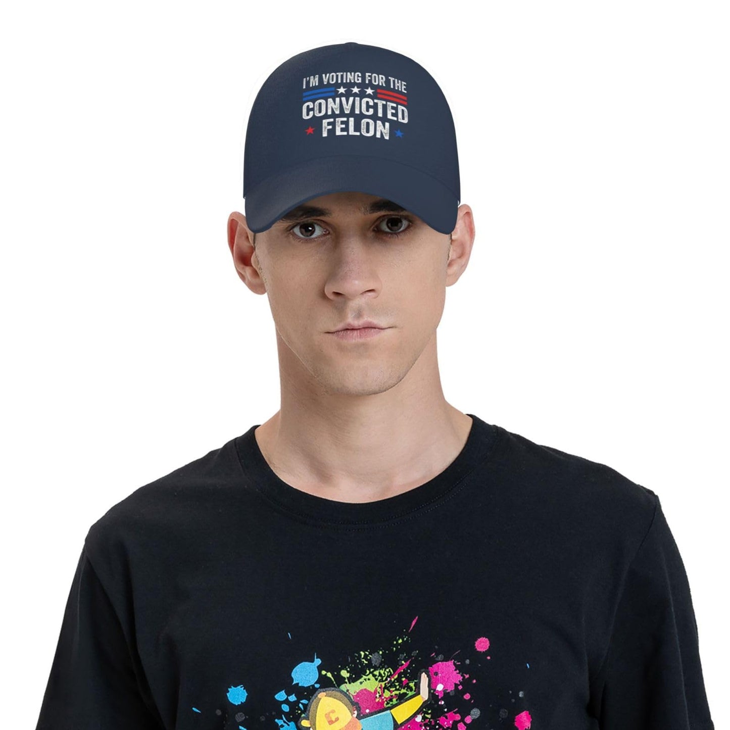 feirel I'm Voting for The Convicted Felon Baseball Caps for Women Men Adjustable Cute Funny Navy Blue Hats for All Season