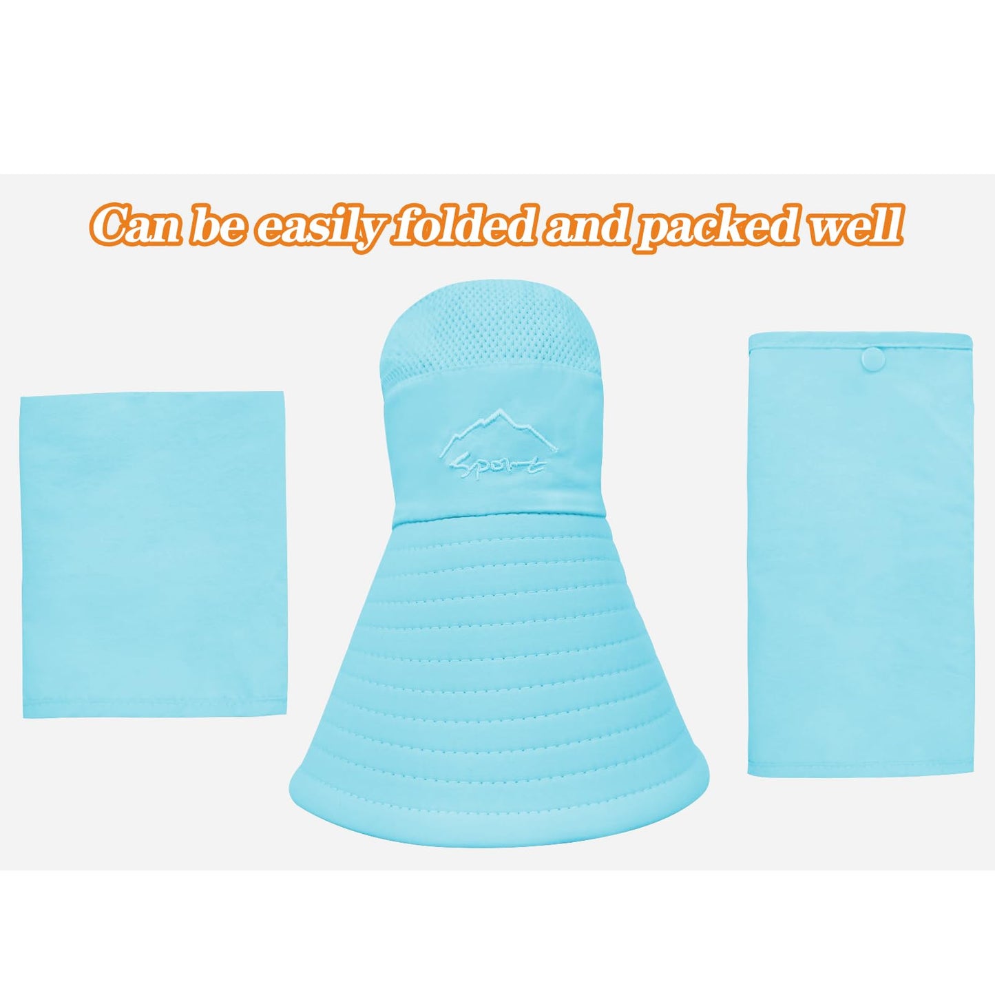 Sun Hats for Men Women Fishing Hat UPF 50+ Breathable Wide Brim Summer UV Protection Hat with Face Cover & Neck Flap