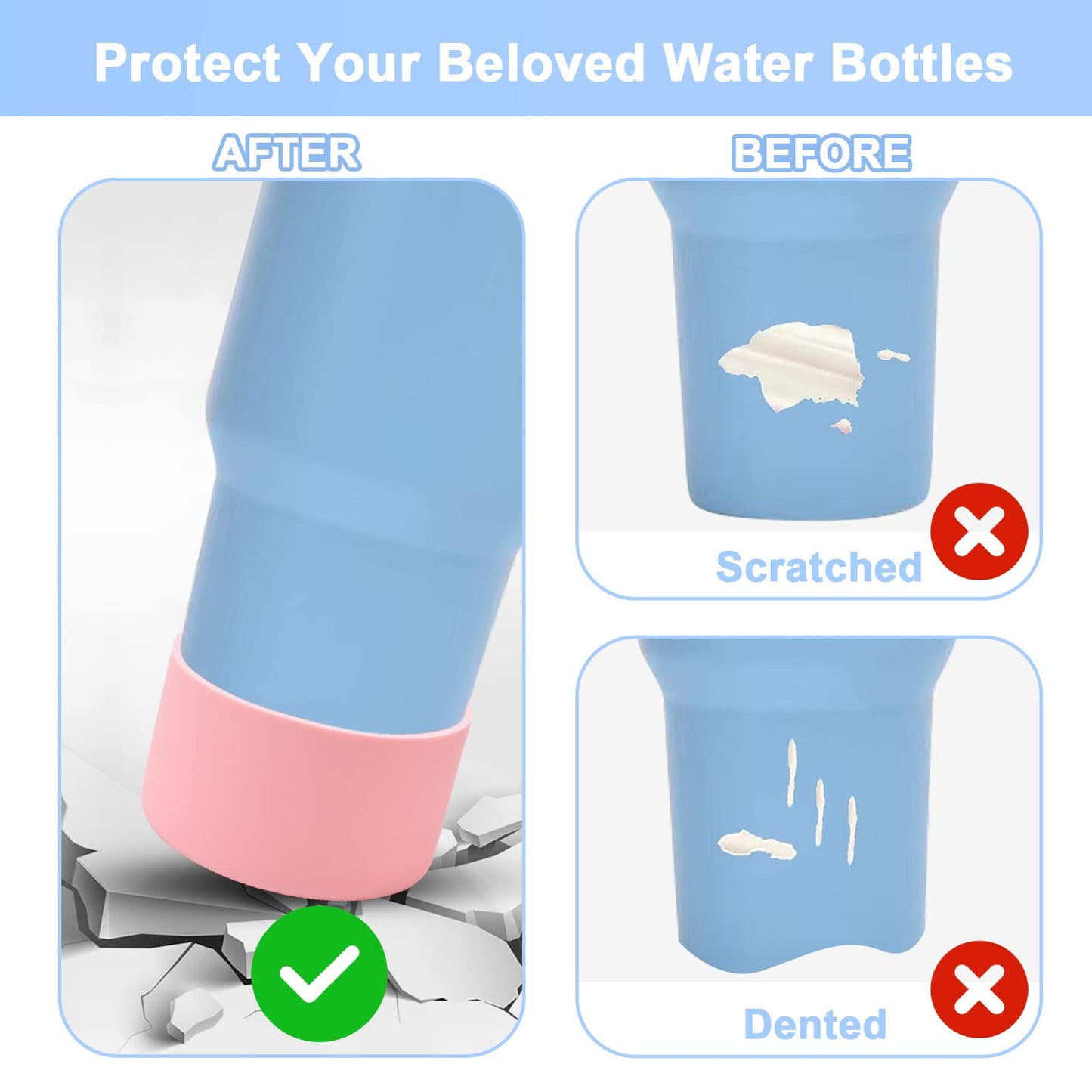 DGYJJZ 4Pack Silicone Boot for Quencher Adventure 40oz and IceFlow 30oz 20oz, Reduces Scratches Protective Cup Bottom Sleeve Cover