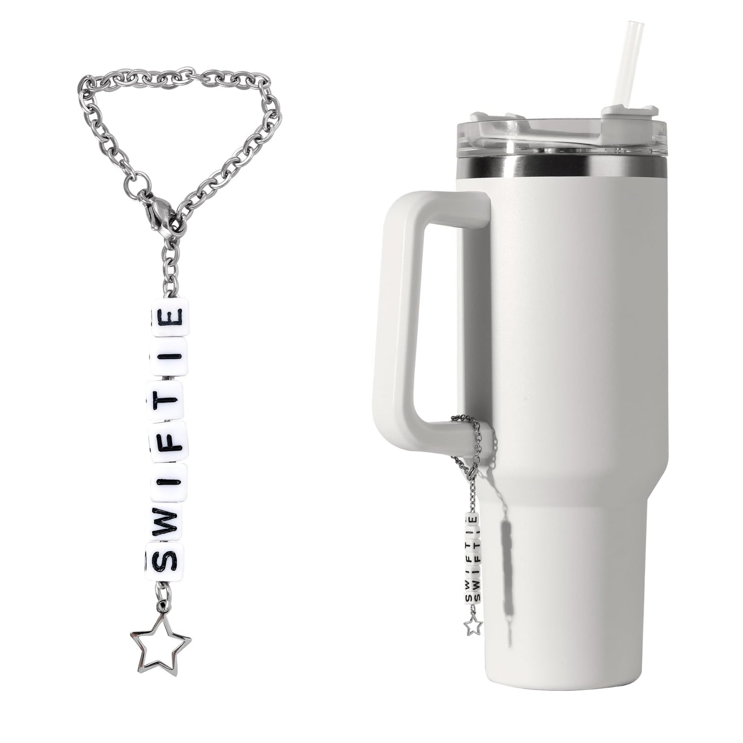 Amcisi Stanley Cup Charm for Handle, Letter Charms for Stanley Cups, Stanley Cup Accessories 40 oz& 30 oz