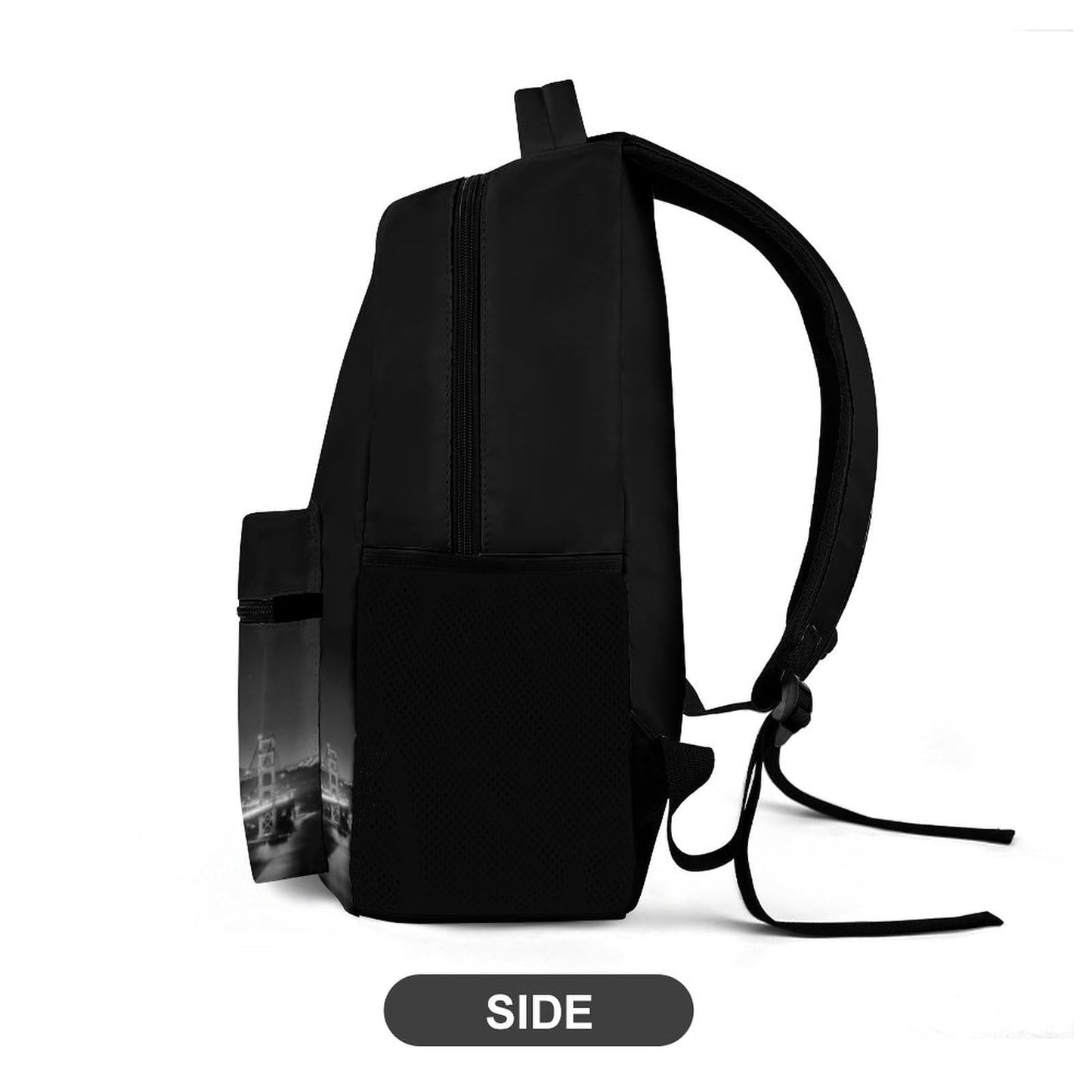 ZSX74B Custom Baseball City Night Skyline Backpack Personalized Travel Bag High Capacity Fan Name & Number Gift for Men Women