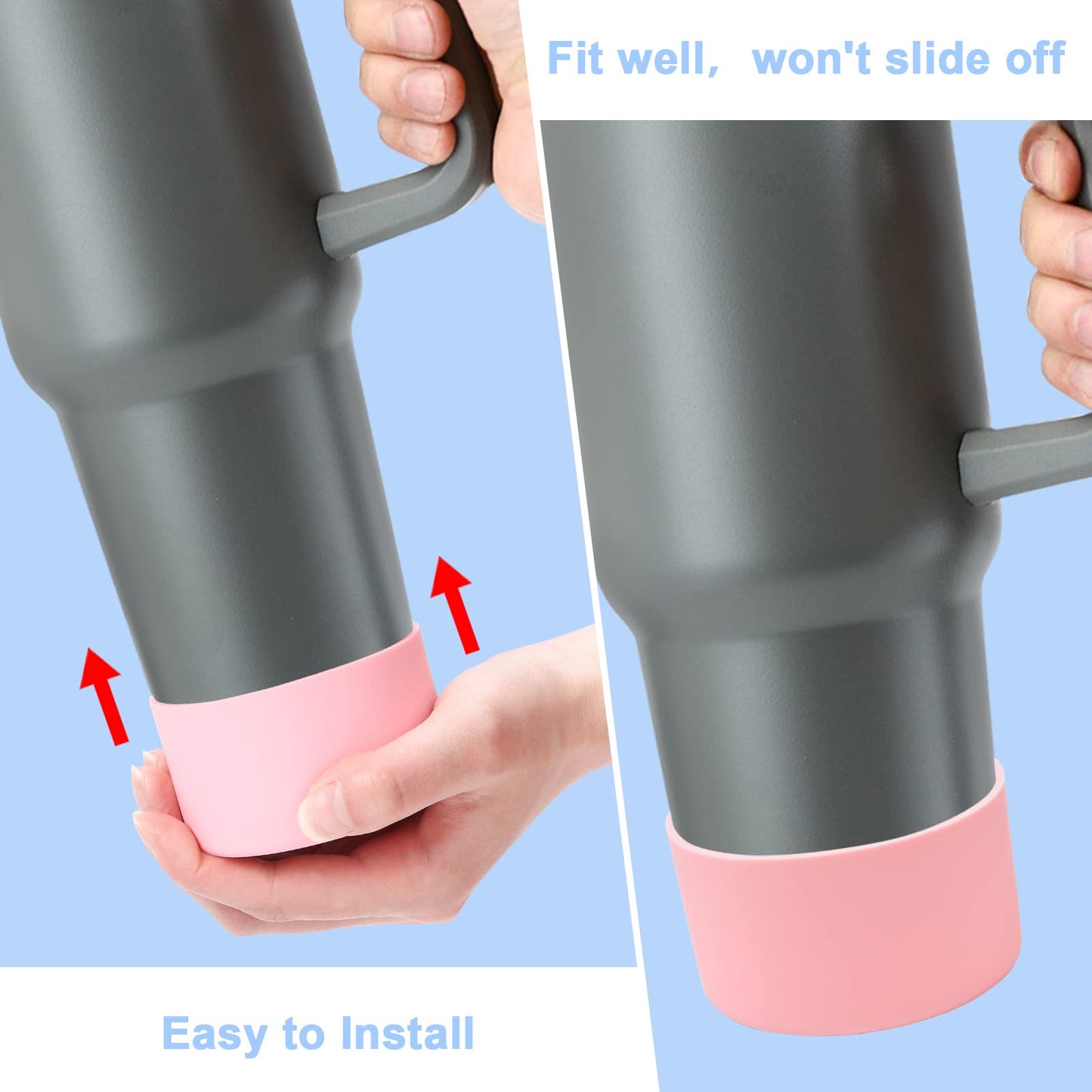 DGYJJZ 4Pack Silicone Boot for Quencher Adventure 40oz and IceFlow 30oz 20oz, Reduces Scratches Protective Cup Bottom Sleeve Cover