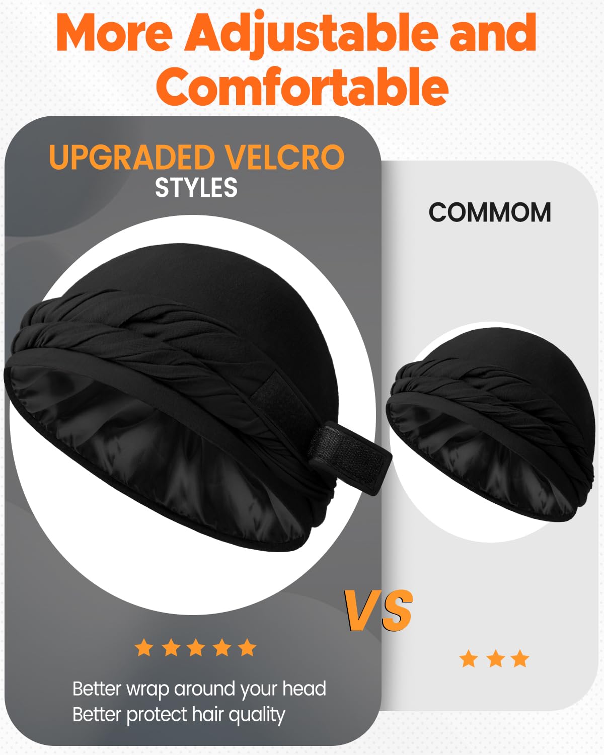 BEACE Turban for Men & Women, Silk Satin Lined Pre-Tied Halo Turban Durag Head Wrap Skull Cap beanie Hair Cover for Sleeping