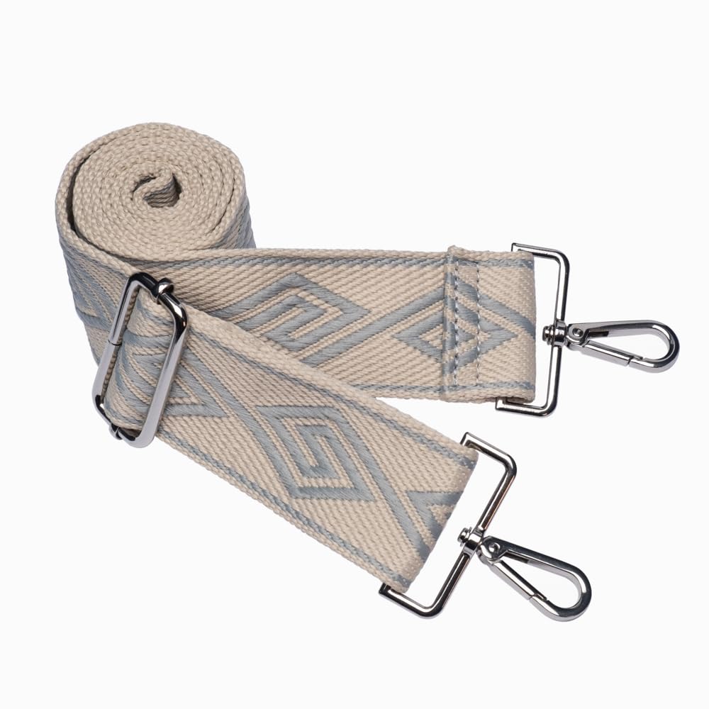 WanderFull Original Crossbody HydroBag | Quilted Water Bottle Carrier | Puffer Tote Tumbler Holder with Pockets for Purse, Phone & Accessories | Carry Travel Essentials (Grey/Patterned Strap)