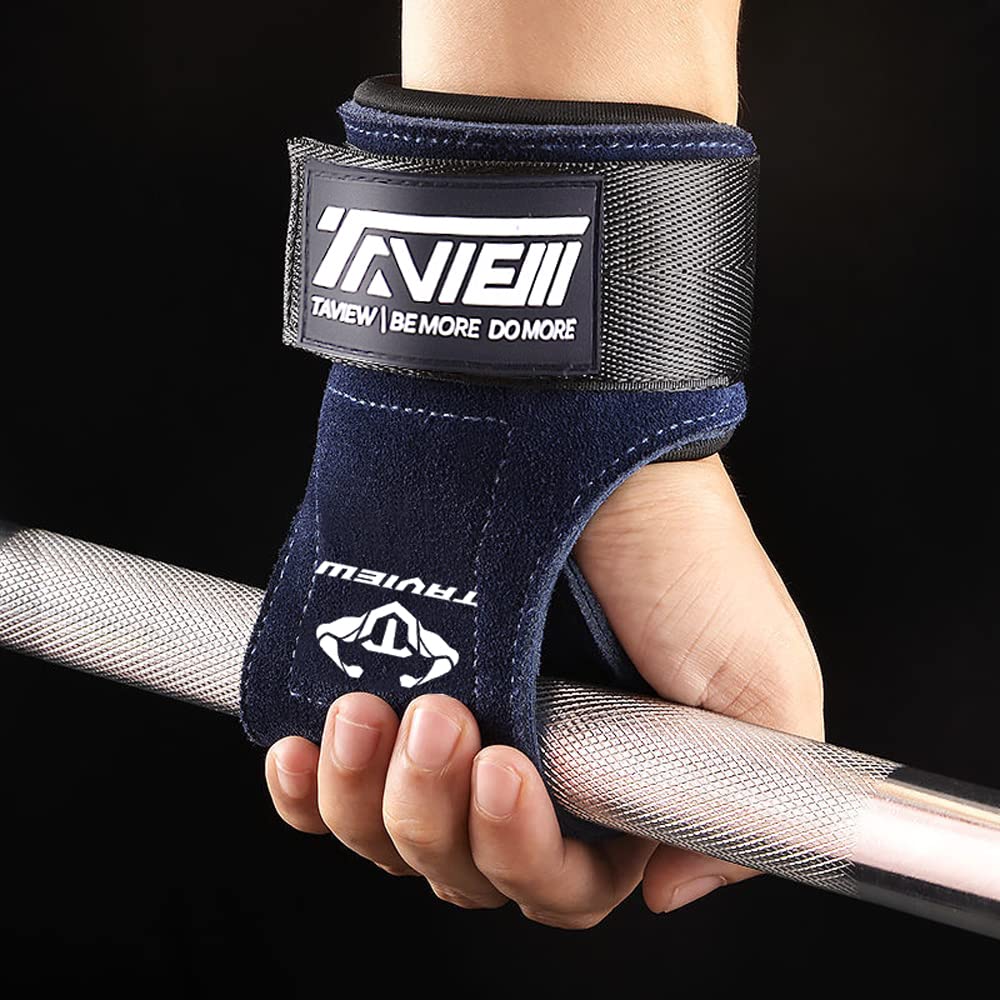 TAVIEW Weight Lifting Wrist Hooks Straps for Maximum Grip Support - Deadlift Gloves and Grip Pads Alternative in Fitness Gym Power Training Like Pull Up Deadlifting & Shrugs