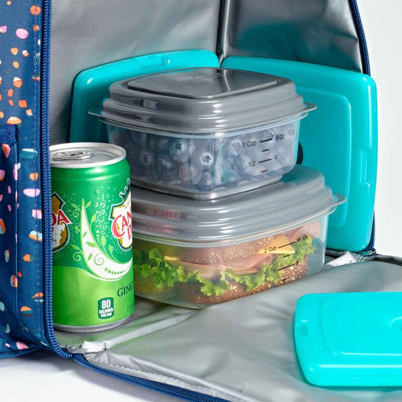 Cool Coolers by Fit + Fresh, Reusable & Long-Lasting Slim Ice Packs, Cold Packs for Lunch Boxes, Ice Packs for Lunch Bags, Green 8 Pack