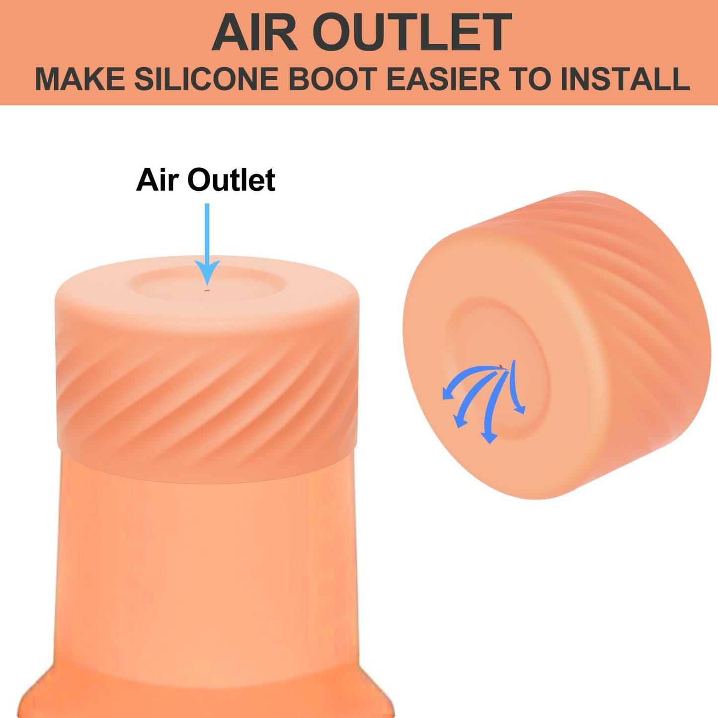 Affute Protective Silicone Boot for Stanley Quencher H2.0 40 oz & IceFlow Flip 20 oz 30 oz and hydroflask 12-24 oz, Anti-Slip Bottle Bottom Sleeve Cover (Nectarine)