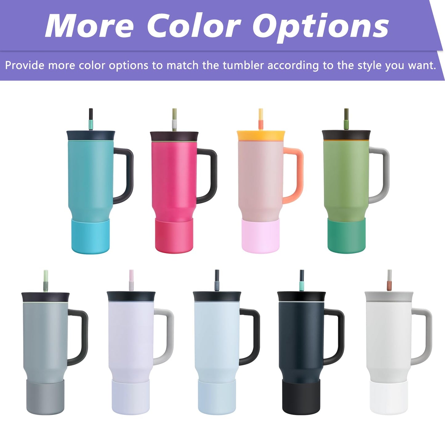 UBEEKOO Tall Silicone Boot for Owala Tumbler 40oz, for Owala FreeSip 24oz, Sleeve Cover for Stanley 24oz IceFlow Fast Flow Water Bottle, Anti-Slip Bottom Protective for Owala Accessories,LightPink