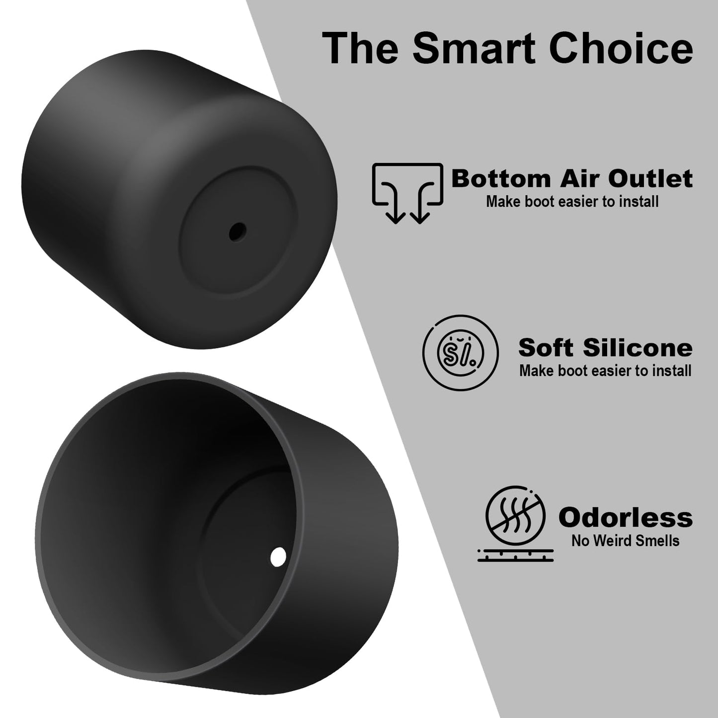 Comheral 2PCS Silicone Water Bottle Boot for Owala 24oz, Anti-Slip Protective Sleeve Bottom Bumper for FreeSip, Twist, and Flip Stainless Steel Bottles, Dishwasher Safe and BPA Free(Black)