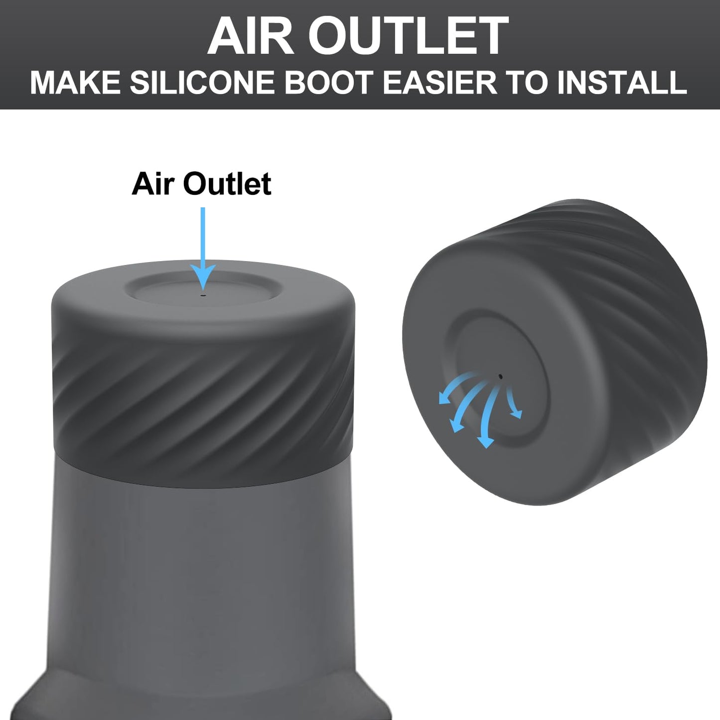 Affute Protective Silicone Boot for Stanley Quencher H2.0 40 oz & IceFlow Flip 20 oz 30 oz and hydroflask 12-24 oz, Anti-Slip Bottle Bottom Sleeve Cover (Charcoal)