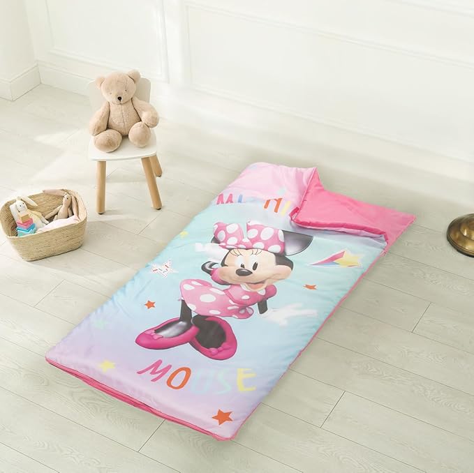 Jay Franco Disney Minnie Mouse Bowtique Slumber Sack - Cozy & Warm Kids Lightweight Slumber Bag/Sleeping Bag (Official Disney Product)