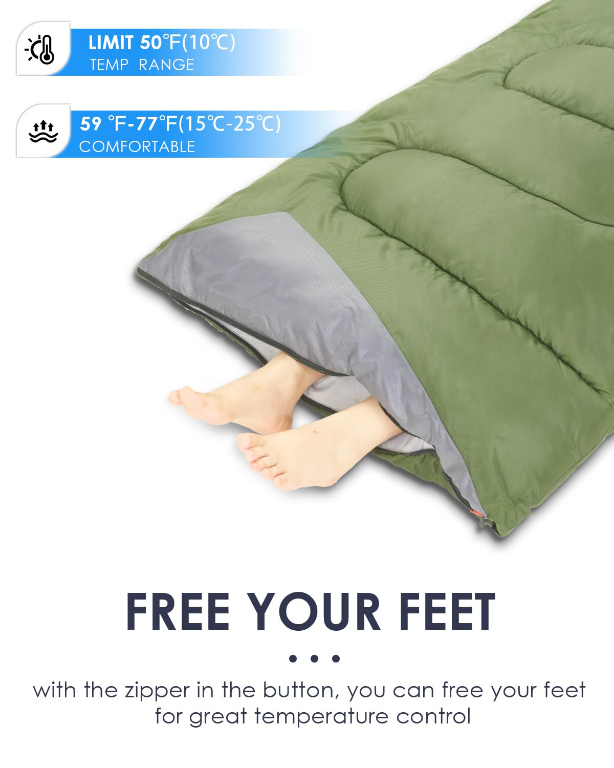 Sleeping Bags for Adults Backpacking Lightweight Waterproof- Cold Weather Sleeping Bag for Girls Boys Mens for Warm Camping Hiking Outdoor Travel Hunting with Compression Bags(GREEN)