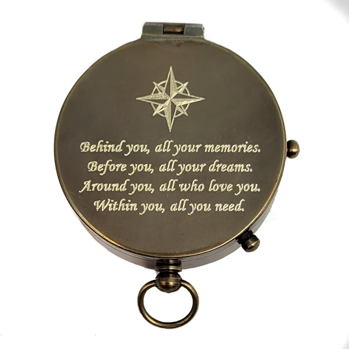 Stanley London Engraved Compass Personalized | Brass Pocket Compass Gifts for Men, Him, Son, Husband, Grandson, Boys | Engravable Antique Gift Compasses for Graduation, Baptism, Confirmation