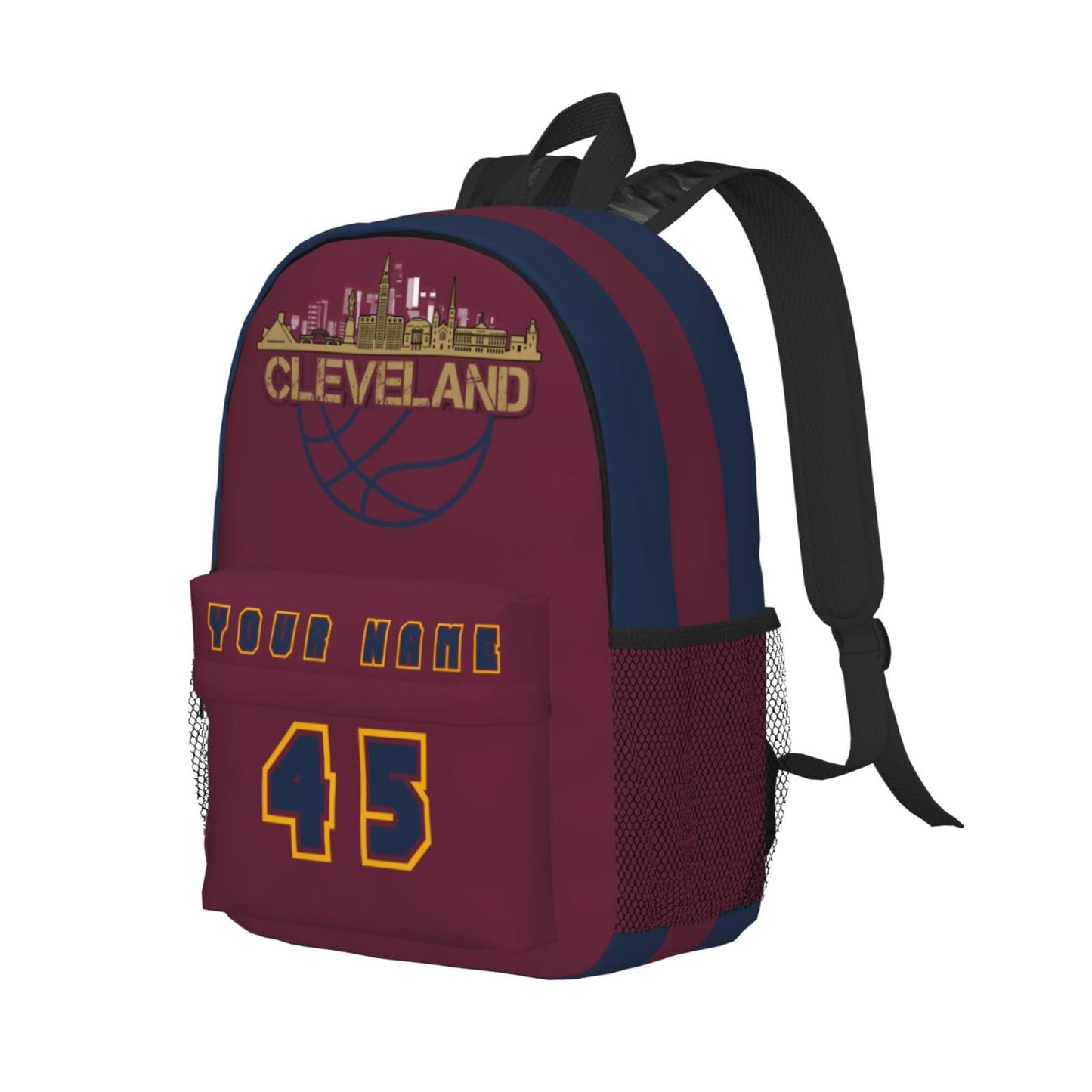 Jvpprds Cleveland Custom Backpack for Boys Personalized Schoolbag Customized Bag with Name Numbers Fans Gifts
